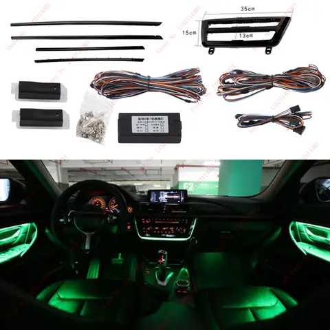 BMW 3 시리즈 F30 F35 2014-2018 318i 320i 330i 340i 320d 330d 9색 자동차 실내 앰비언트 라이트 바 튜닝 자동차 장식
