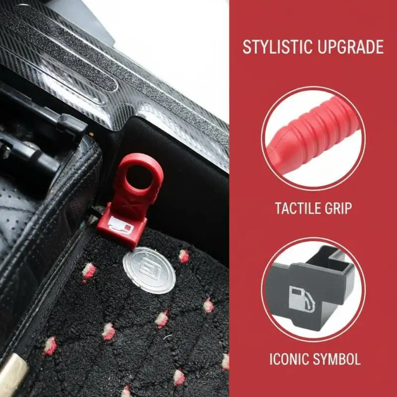 1Pcs Car Interior Storage Red Nylon Fuel Cap Release Strap For Jimny Durable Easy Operation For Off Road Car Modification Use