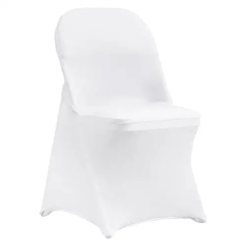 50PCS White Stretch Spandex Chair Covers - Universal Removable Washable Slipcovers for Weddings, Parties, Banquets & Dining