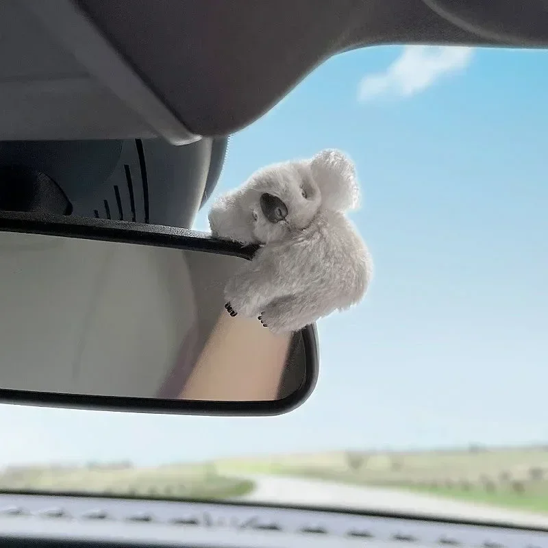 1/2PC Plush Koala Car Interior Decoration Auto Rearview Mirror Control Screen Decoration Sun Visor Card Clip Gift Accessories