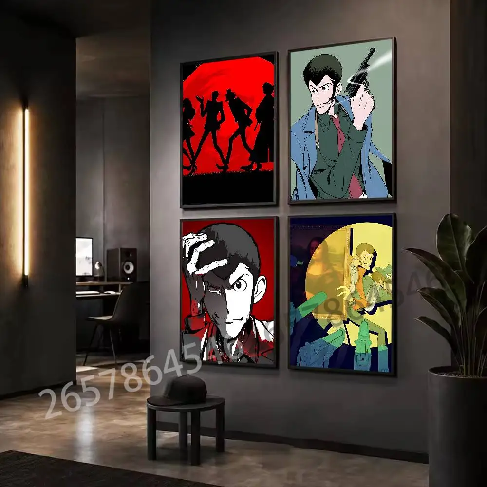 A-Arsene L-Lupin III Poster Self-adhesive Art Waterproof Paper Sticker Coffee House Bar Room Wall Decor