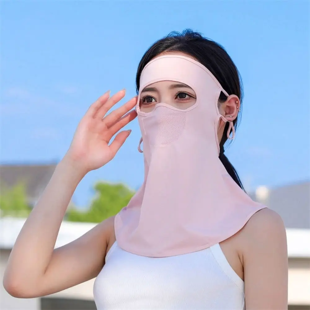 Ice Silk Bib Summer Sunscreen Mask Sunscreen Veil Face Gini Mask Women Neckline Mask Sun Protection Face Shield Ice Silk Mask