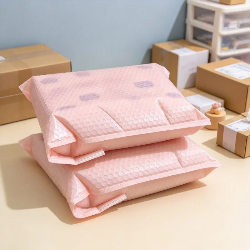 10Pcs Naked Pink Bubble Mail Bag Bubble Filled Mail Envelope Packaging Polyethylene Mail Bag Self Sealing Transport Bag