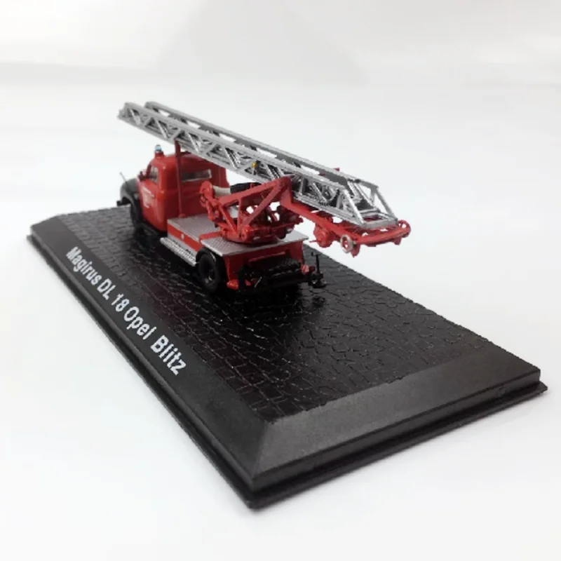 Diecast escala 1:72 Magirus DL 18 Opel Blitz motor de bomberos modelo de coche de aleación colección de simulación terminada decoración exhibición de regalo
