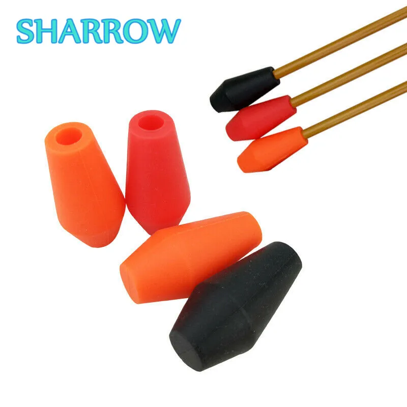 12Pcs Archery Soft Rubber Arrowhead Rubber Arrow Tips Fit 6mm/8mm Arrow Shaft Blunt Broadheads for Shooting Peactice Accessories