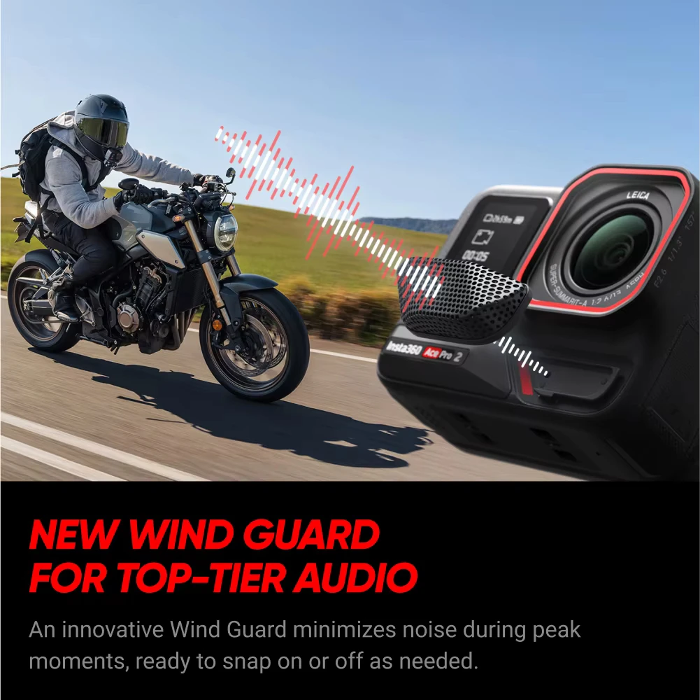 Insta360 Ace Pro 2 - Cámara de acción impermeable 8K con motor compartido, sensor de 1/1,3", chip dual de IA, luz baja líder