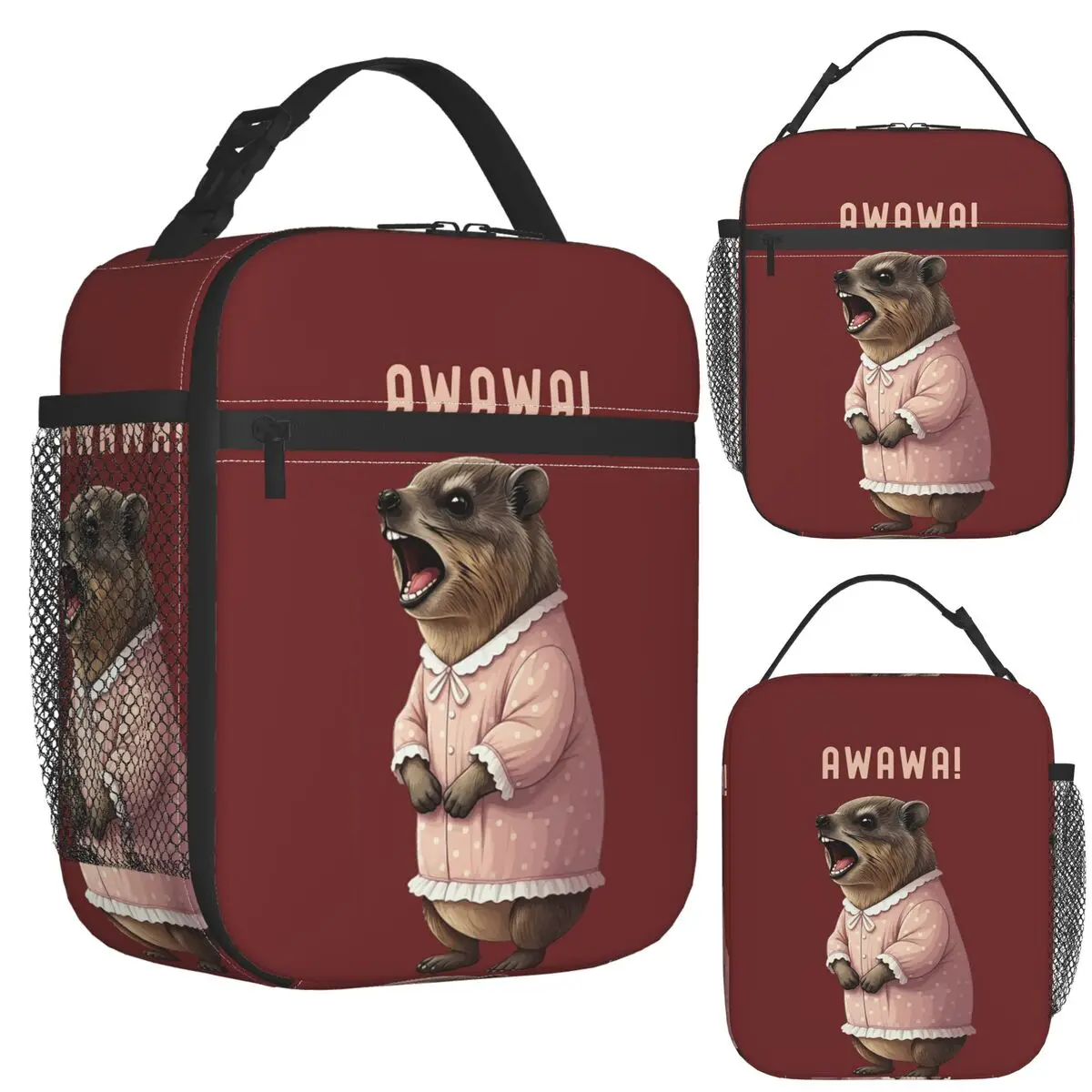 

Rock Hyrax Lover Awawa Groundhog Dassi Изолированная сумка для обеда Коробки для хранения еды Портативный контейнер-холодильник Термальный ланч-бокс Tote