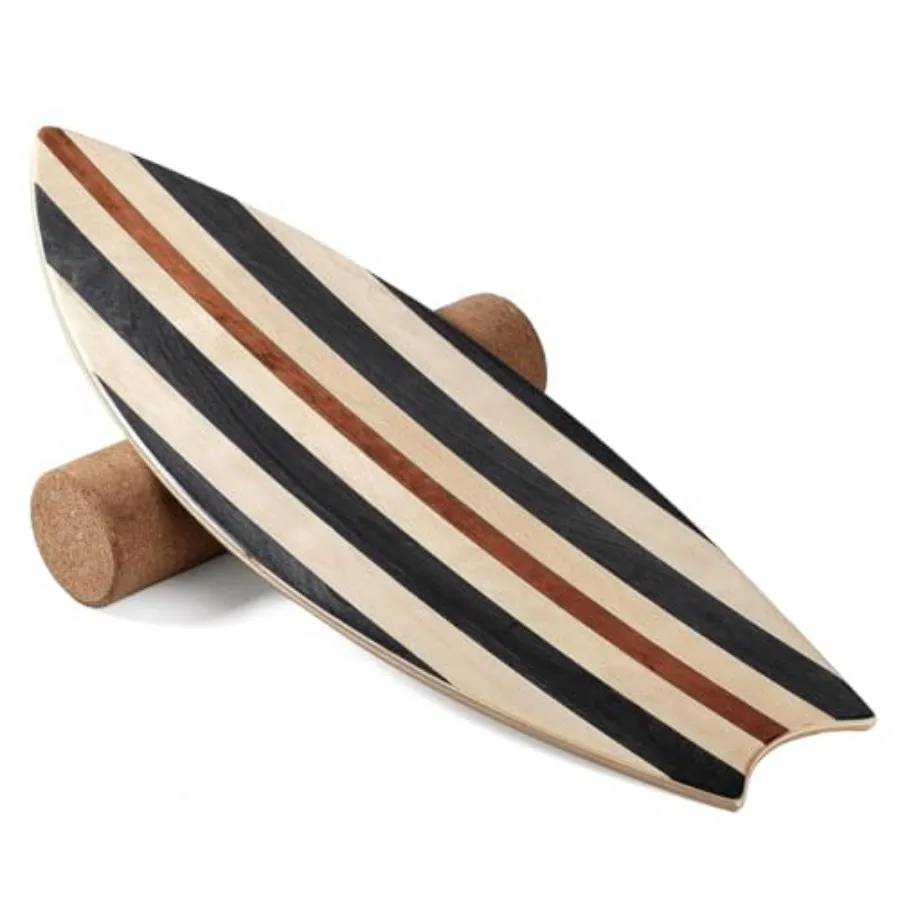 

Balance Board Indoor Surfboard for Home Fitness Training: Wooden Surface, Blue Finish, Enhanced Stability Core Strength via Int