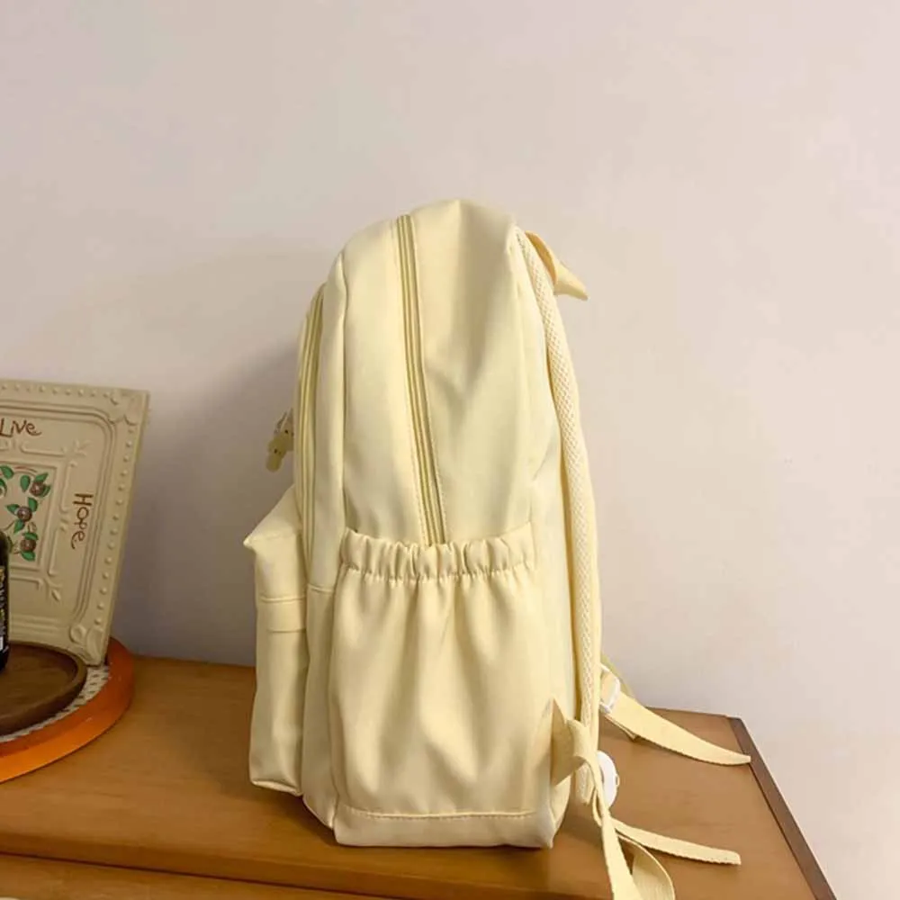 Embroidered Name College Student Solid Color Bag New Large Capacity Boys Girls Outdoor Travel Backpack Custom Any Text Gift Bag