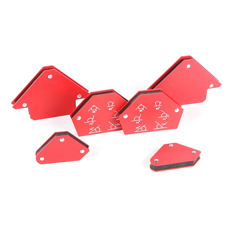 

6Pcs Red Protractor Strong Magnetic Welding Positioner Magnetic Multi-Angle Welding Fixture Right-Angle Magnet Welding Tool