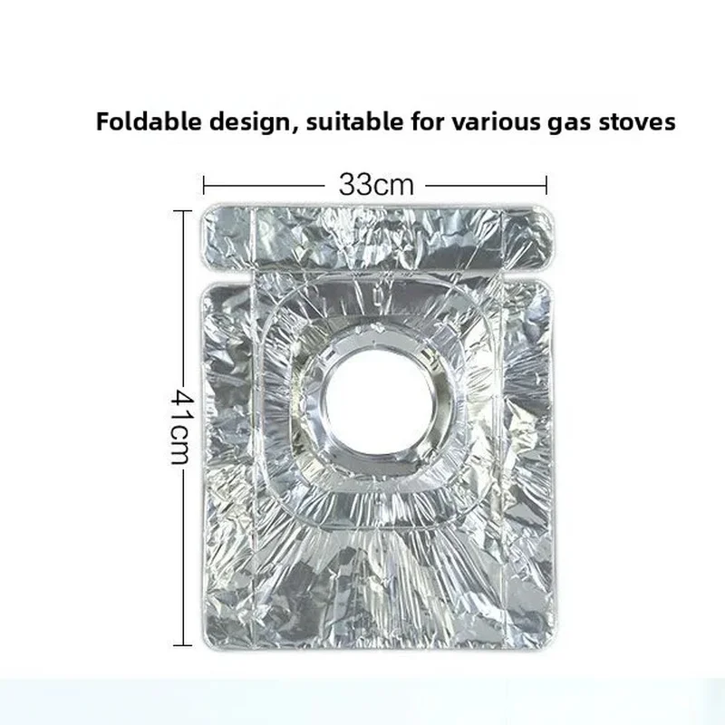 2Pcs Gas Stove Oil Baffle Aluminum Foil Oil Proof Mat Kitchen Cooktop Heat Insulation Anti-Splash Guard Stove Protector Pad