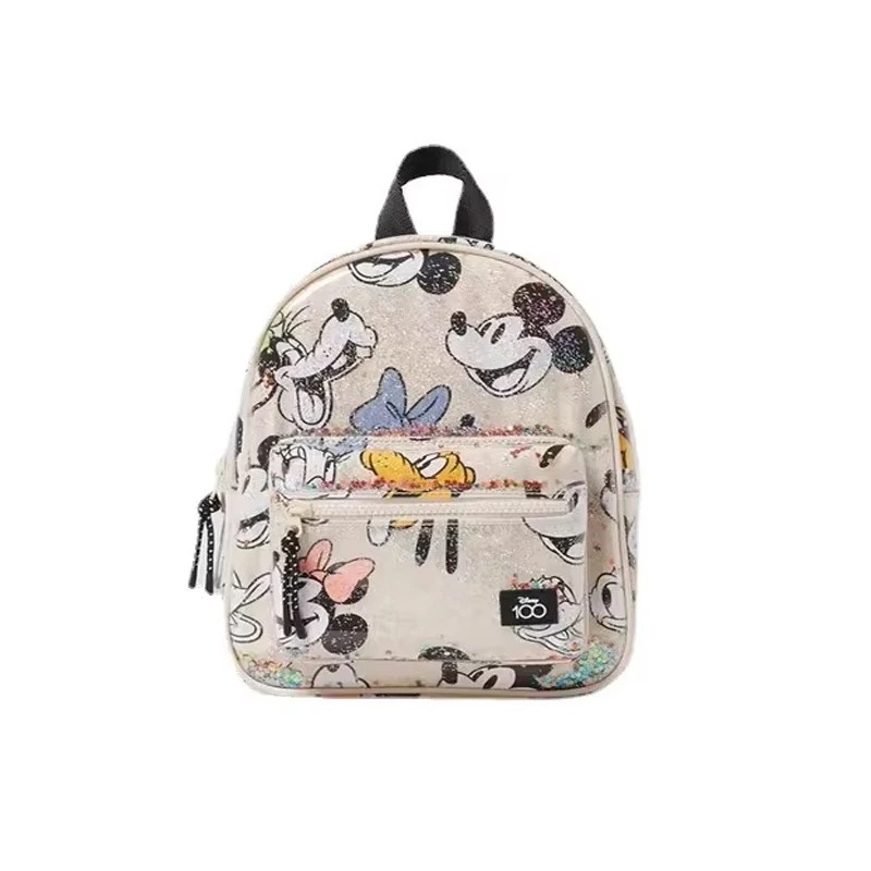 2025 MINISO Disney Backpack Girls Backpack Mickey Mouse Print Girls Travel Storage Fashion Cartoon Baby Mini Backpack