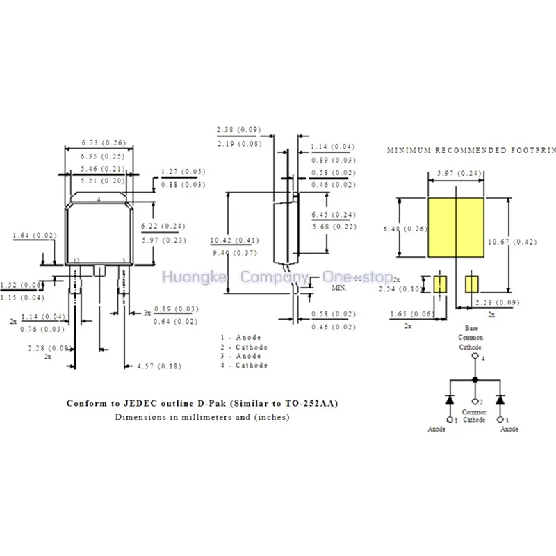 10PCS/LOT 12CWQ10FNTRPBF Mark 12CWQ10FN VS-12CWQ10FNTR-M3 TO252 12CWQIOFN Rectifier MOS Tube 100V 12A