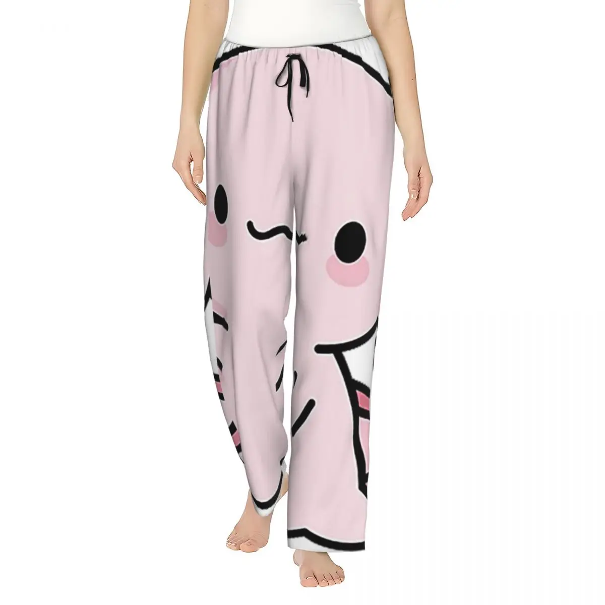 

Custom Cute Axolotl Salute Women Pajama Pants Lounge Sleep Sleepwear Bottoms with Pockets