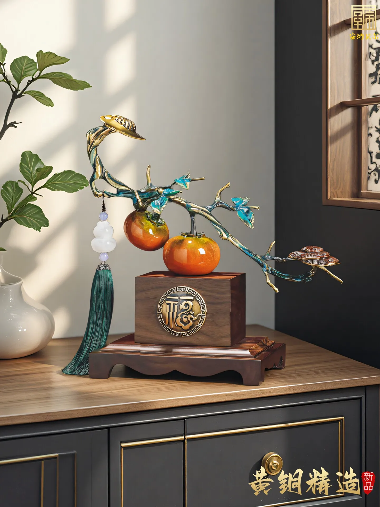 everything Ruyi persimmon handicraft, leading high-end office decoration opening housewarming gift