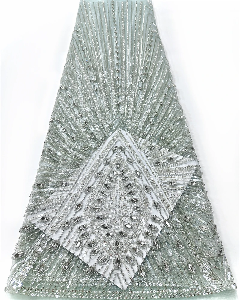 

Африканская французская кружевная ткань с блестками 2026, высокое качество, тюль, кружево, нигерийское платье с вышивкой бисером, материал для свадебной вечеринки Af