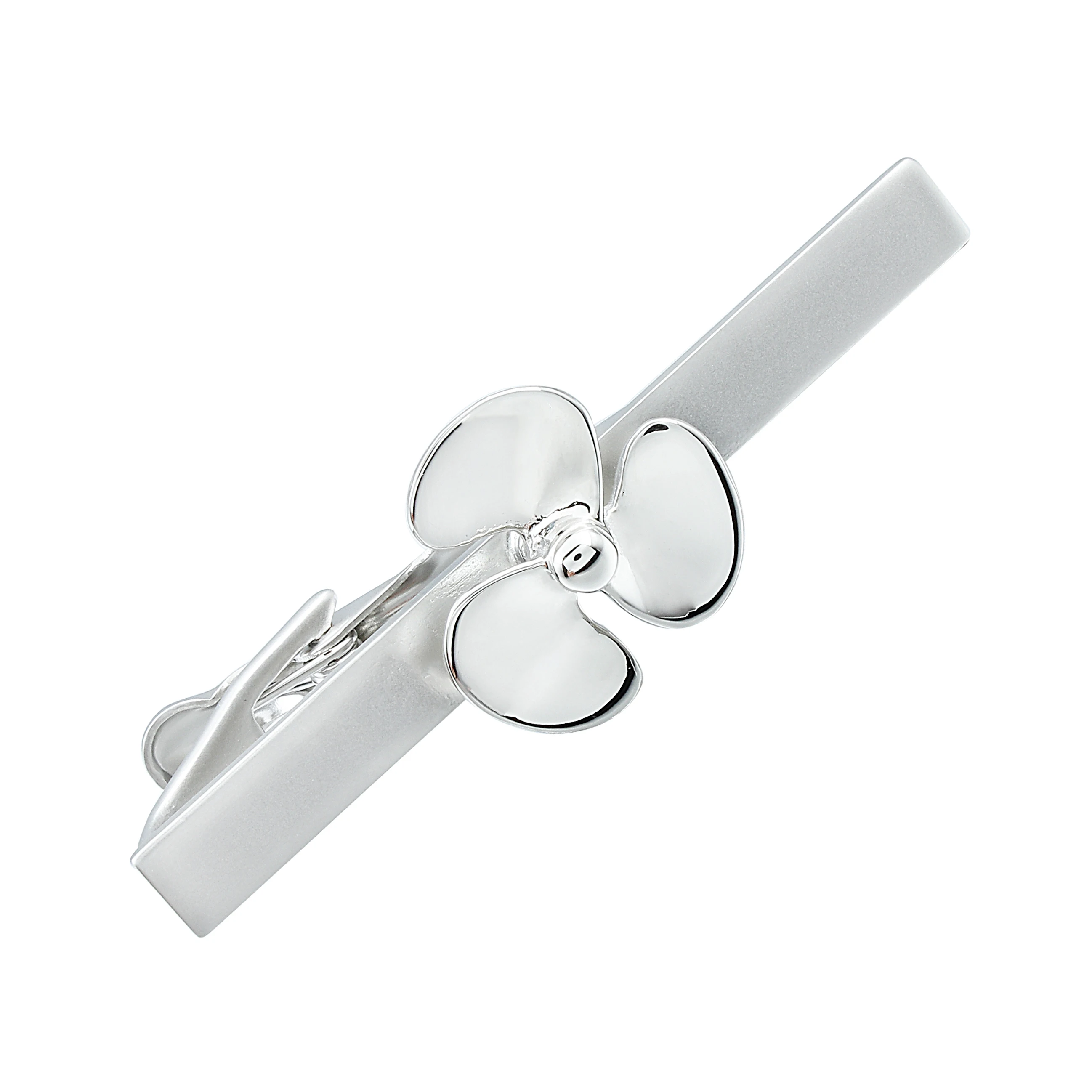 Hawson 3D Propeller Tie Clip Men's Silver Metal Necktie Clamp Creative Aviation Style Formal Accessories