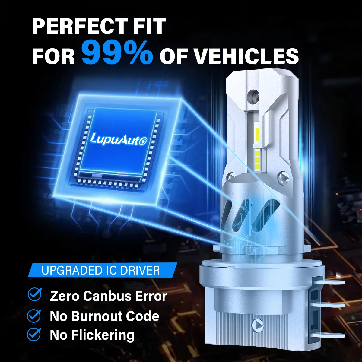 2x H15 LED لمبة سيارة المصابيح الأمامية عالية شعاع النهار تشغيل ضوء Canbus خطأ مجاني 6500K الأبيض