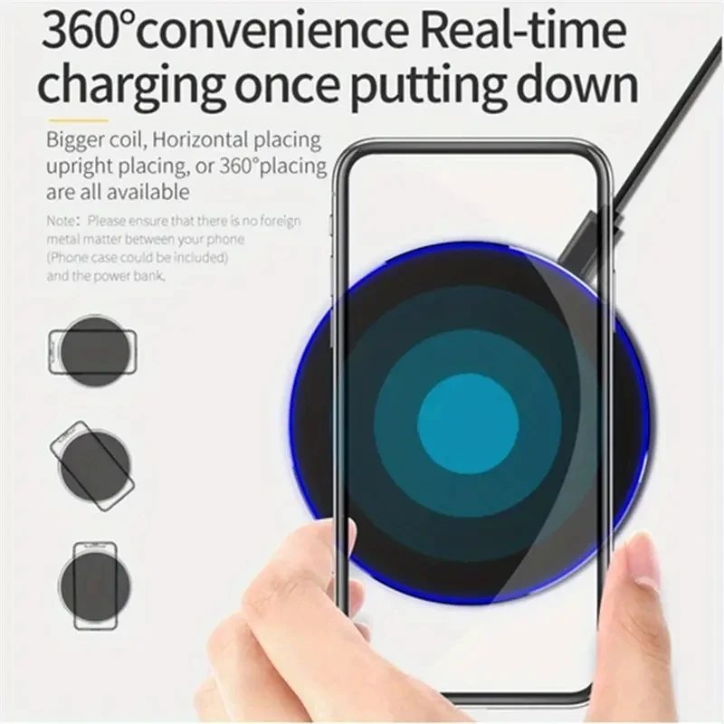 VIKEFON 15W Wireless Charger Pad for iPhone 16-12 Pro Max X Samsung Xiaomi Phone  Chargers Induction Fast Charging Dock Station - náhled 6