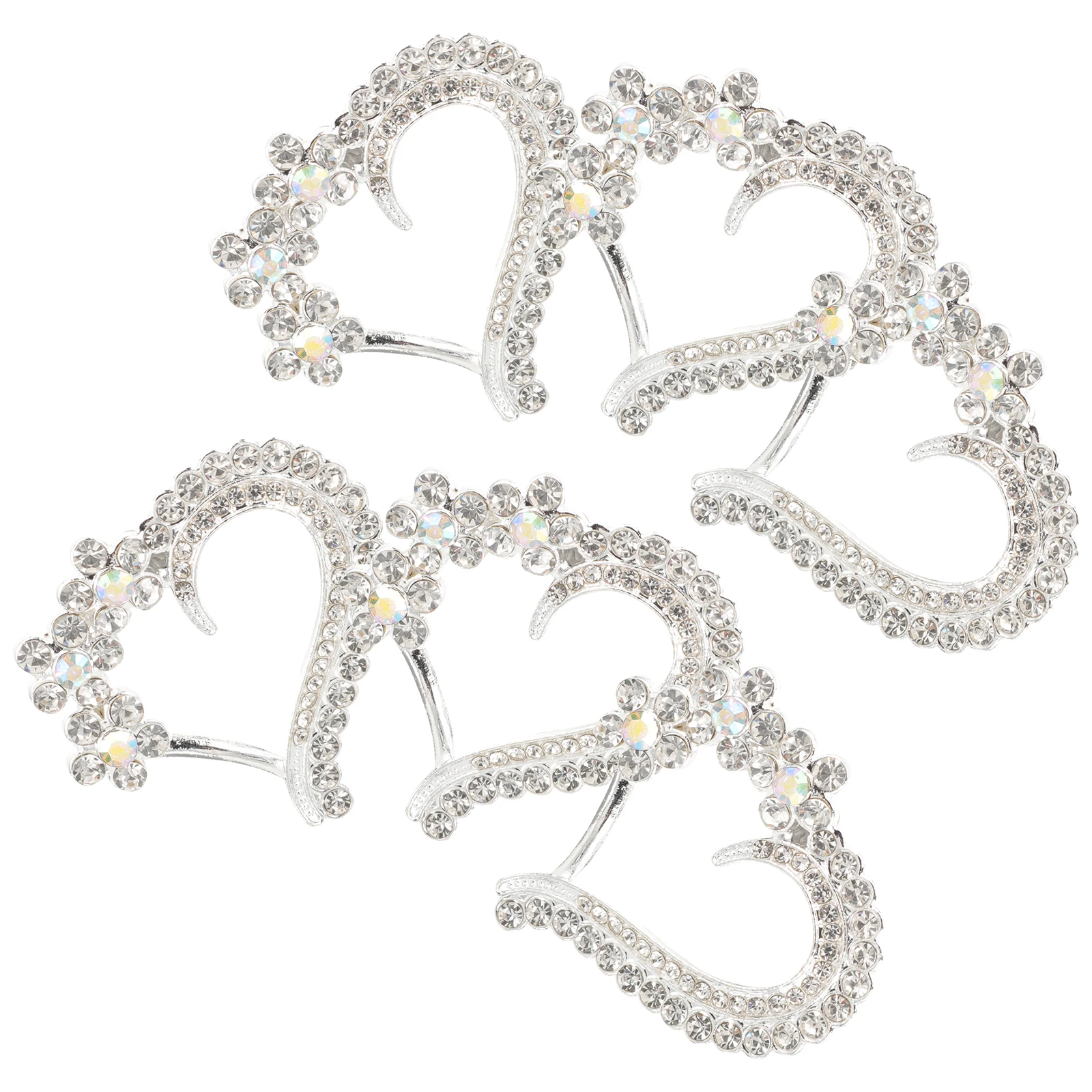 

10 Pcs Love Accessories Rhinestone Ornaments Decorative Patch Patches for Clothes Shirt DIY-friendly Alloy Heart Applique