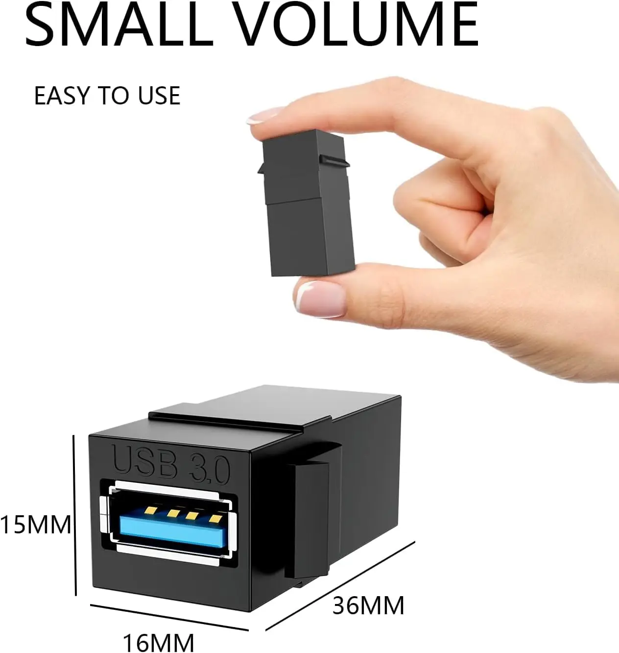 USB 3.1 Type C Keystone Female to Female Jack Coupler Inserts Socket Cable Port Extension Connector for Wall Plate Outlet