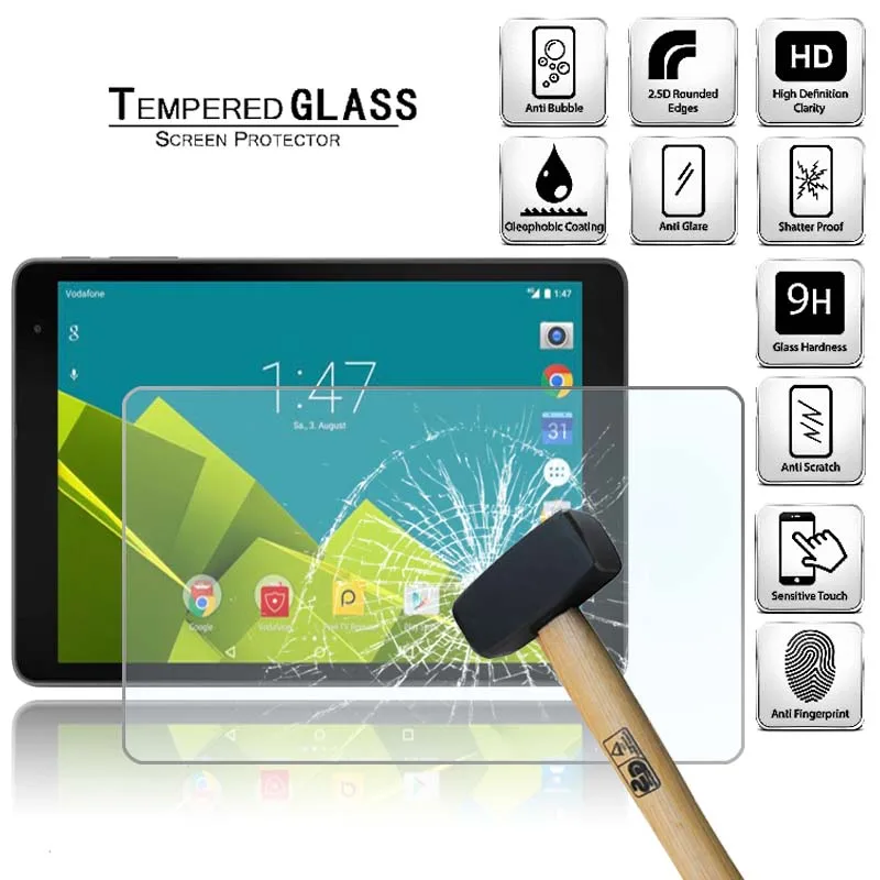 

Tablet Tempered Glass Screen Protector Cover for Vodafone Tab Prime 6 9.7" Full Coverage HD Eye Protection Tempered Film