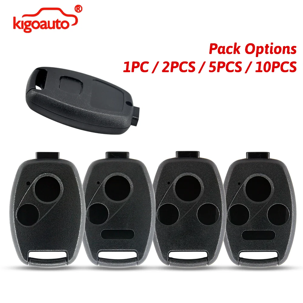Kigoauto Remote Key Case Shell 2/3/4 Button No Blade With/Without Panic For HONDA Accord CRV Pilot Civic 2003-2013