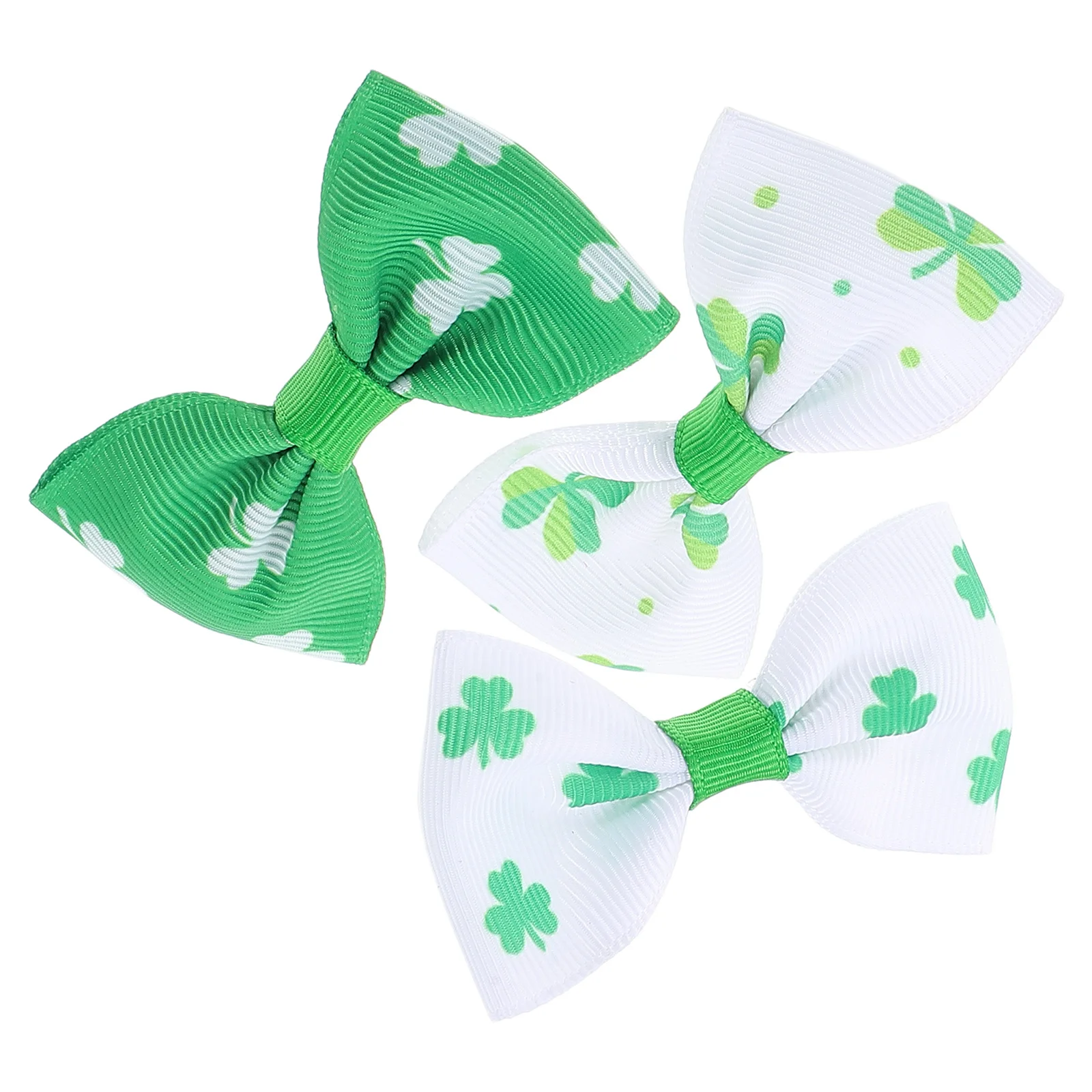 

3pcs St. Patrick'S Day Hair Clips Shamrock Bows Irish Accessories Cute Hair Accessories For Party Stage Daily Wear Fabric