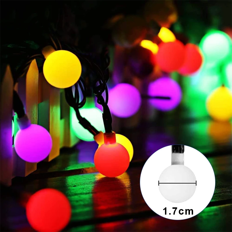 Solar String Lights Outdoor Waterproof Outdoor Lights 8 Modes Solar Globe Lights for Garden Tree Patio Party Christmas