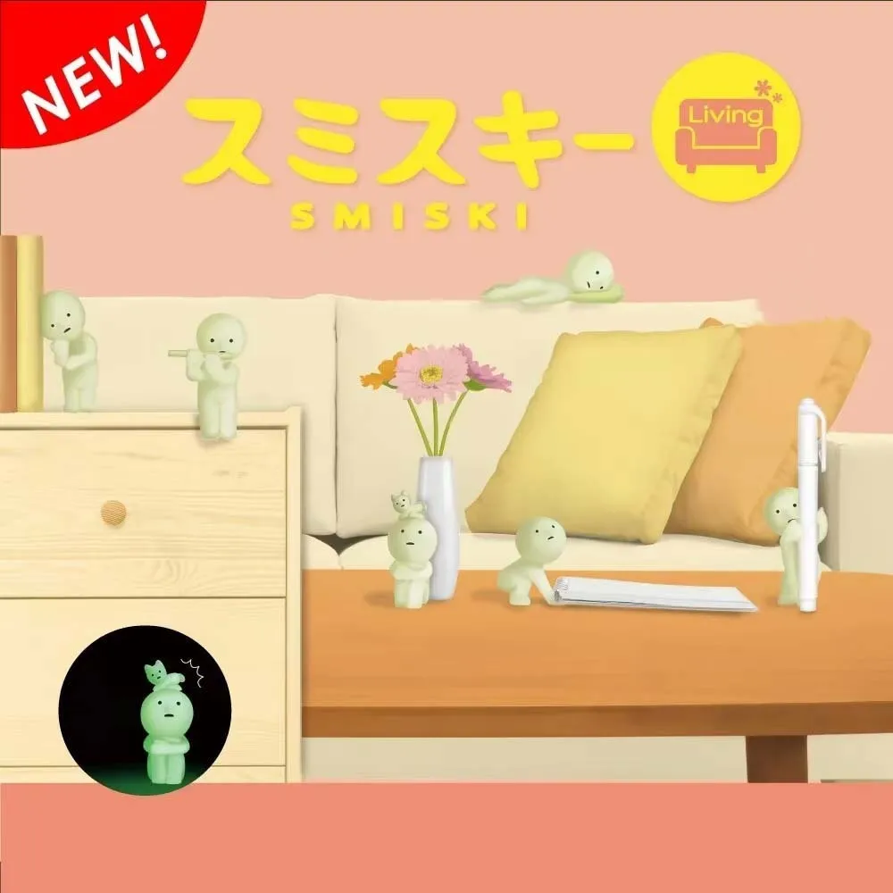 

Smiski Living Series Glow in the Dark Mini Figure Blind Box Daydreaming Thinking Mystery Box Living Room Doll Decoration Gift