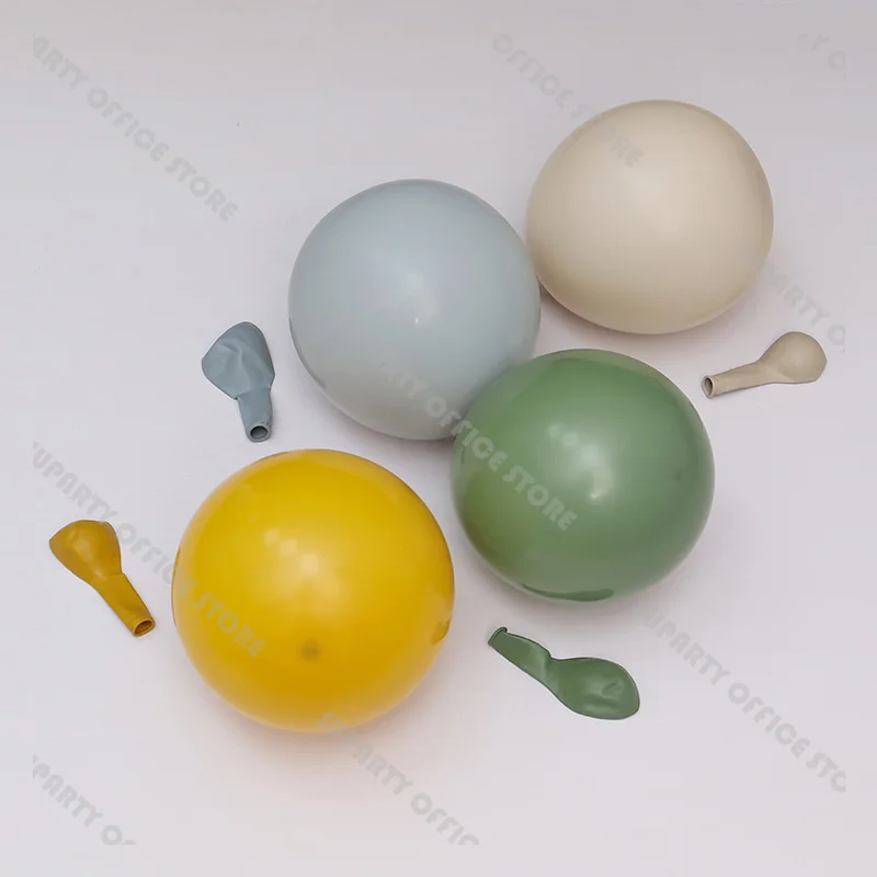 5/10/12inch Balloons Set Dusty Green Mustard Yellow Macaron Grey Sand White Latex Balloon for Baby Shower Birthday Wedding Decor