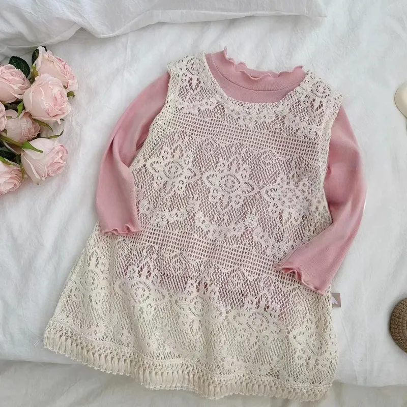 Baby Girl Princess Lace Vest Outfit Infant Toddler Child Elegant Outwear Pullover Top Spring Summer Autumn Baby Clothes 18M-10Y