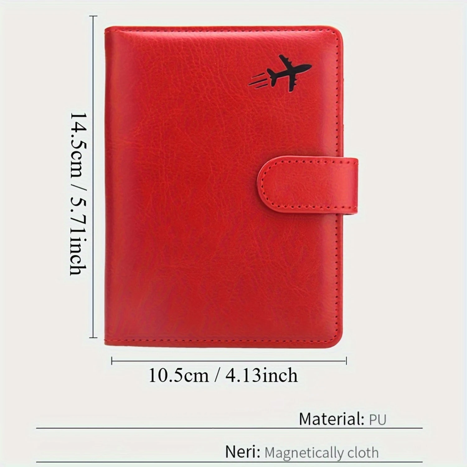 1pc  Resistant Airplane Passport Holder, PU Leather Polyurethane , RFID Blocking Passport Ticket Holder With Multiple Card Slots