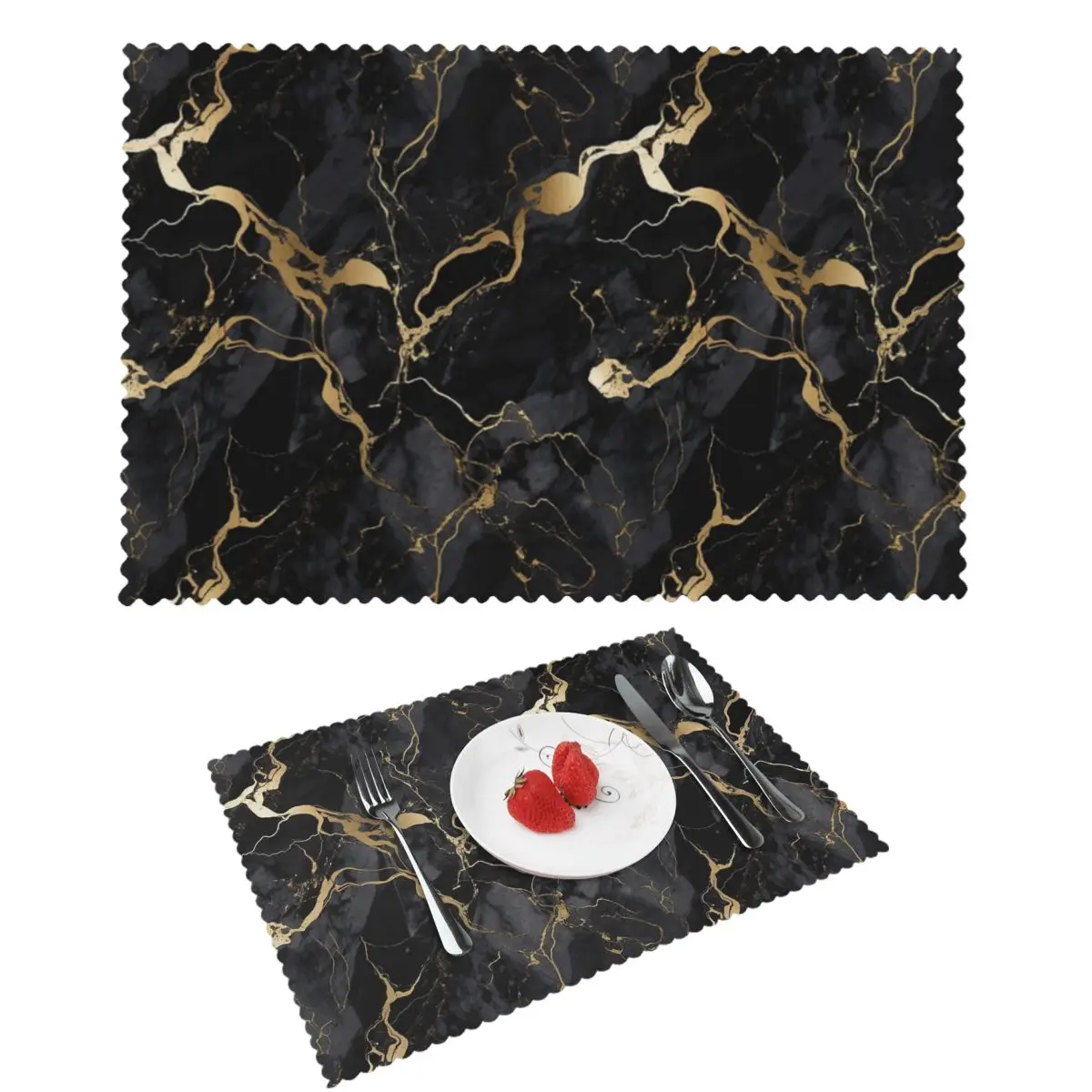 

Classic Black And Gold Marble Placemat Heat Resistant Plate Mat For Dining Table Bowl Coaster Home Decor Super Absorbent Mats