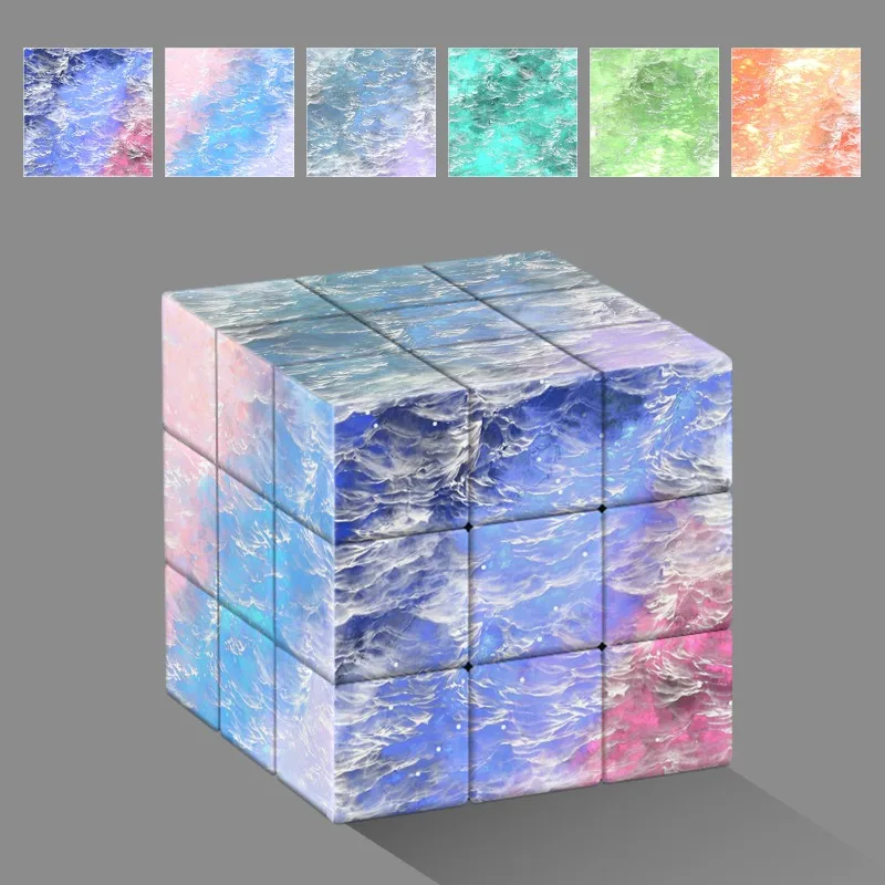 Magic Cubes Toy Colorful Ocean Wave Magic Cube Smooth Rotation Puzzle Cube for Kids Adults Antistress Puzzle Games Toys Gift