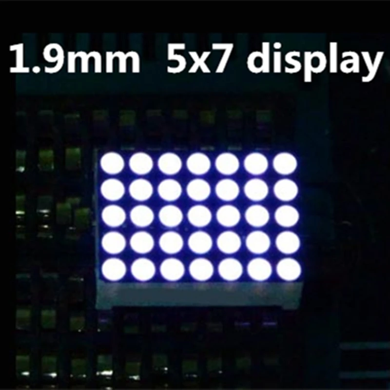 

20PCS 1.9MM 5X7 led display white Common anode LED Dot Matrix Digital Tube Module 5*7 digital tube