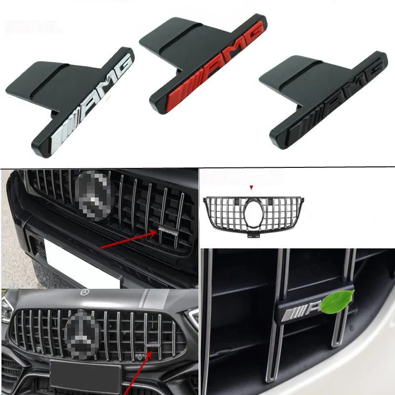 Car Front Grille Badge Emblem Sticker For Mercedes Benz AMG Logo W212 W213 W202 W211 W176 W210 W205 C E G GLA GLC CLS GLK Class