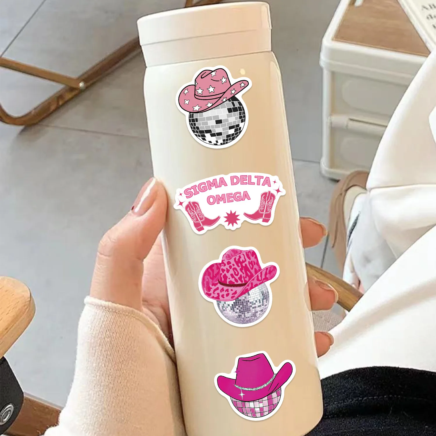 50 SZTUK Naklejek Disco Cowgirl Różowe DIY Dekoracje Disco Kreskówkowe Zabawki dla Dzieci Laptop Gitara Samochód Rower Deskorolka Naklejki Graffiti