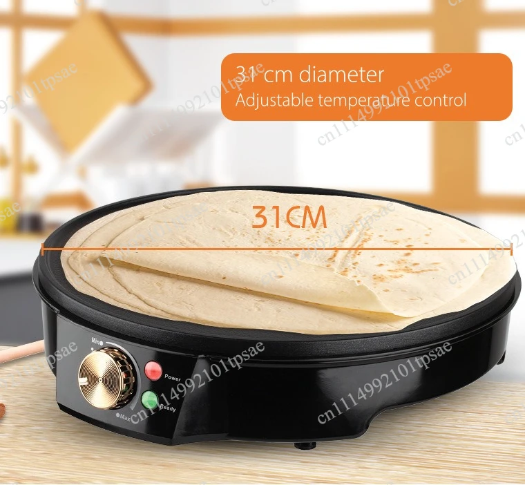 Portable Electric Flat Griddle with Thermostat Control Non-Stick Coating Crepe Pan Indoor Breakfast Cooking