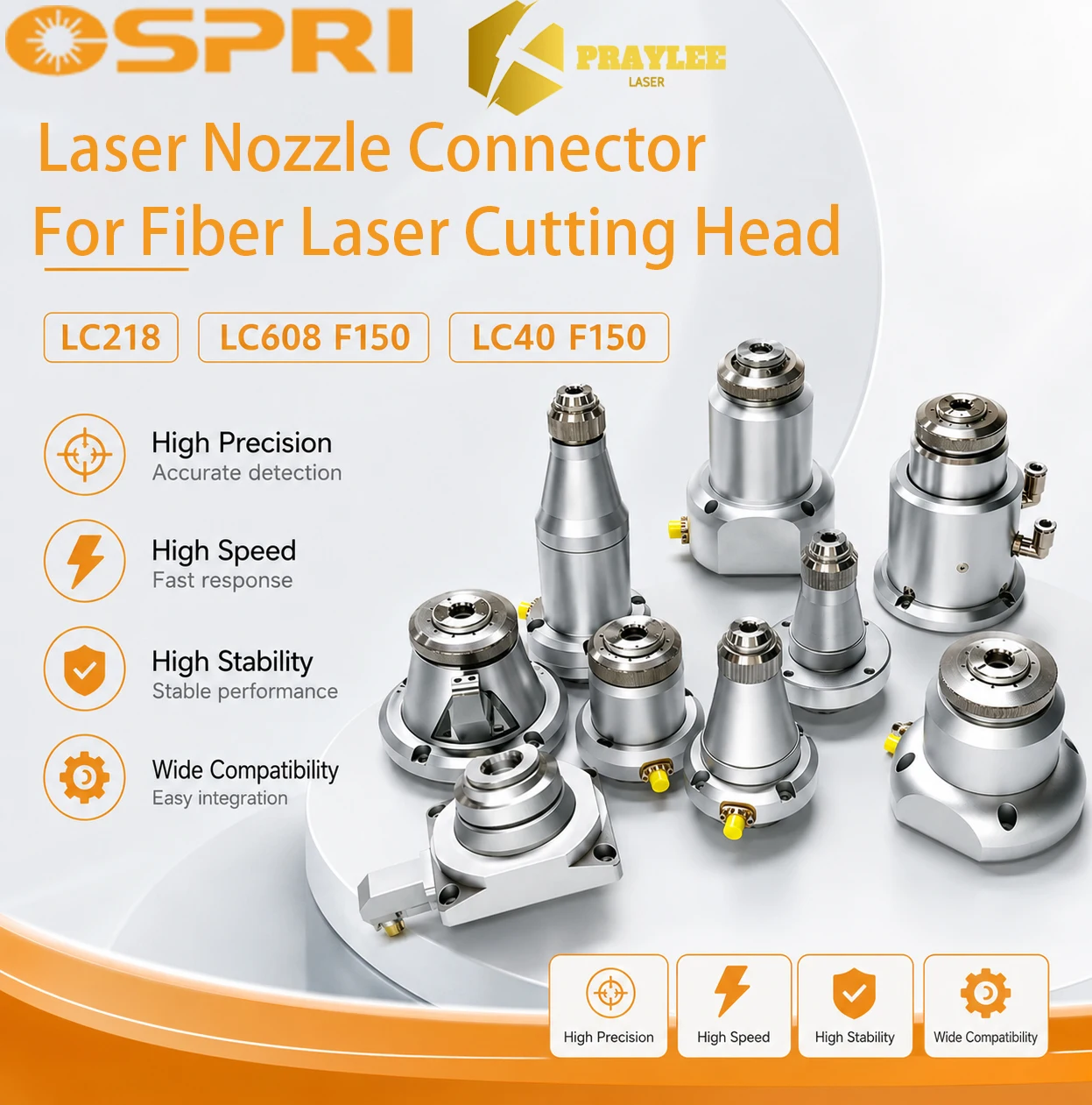 OSPRI Original Nozzle Connector TRA Components Compatible with LC40 LC80 LC608 Laser Cutting Head Capacitive Sensor for Precisio