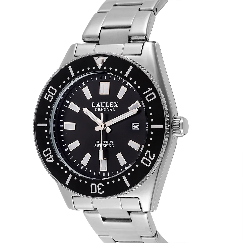 Fashionable Men\'s Luxury LAULEX Brand Automatic Date Business Scanning Movement Business Quartz Popular Brand Men\'s Wristwatch