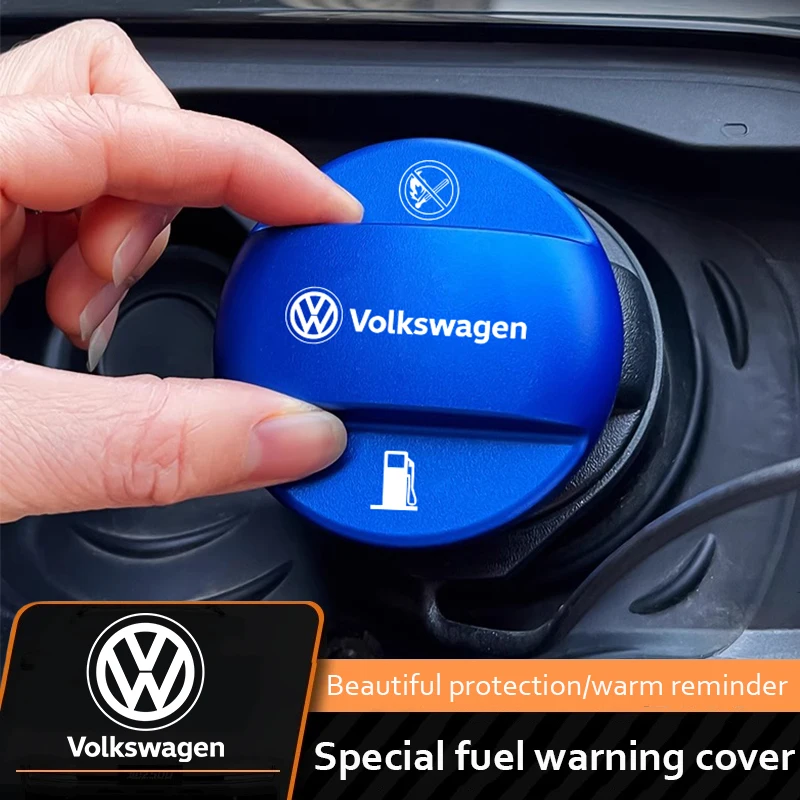 Car Emblem Fuel Tank Cap Gasoline Protective Cover For VW GTI Polo Golf Passat Tiguan Arteon Touareg CC Taigo Caddy Jetta T-ROC