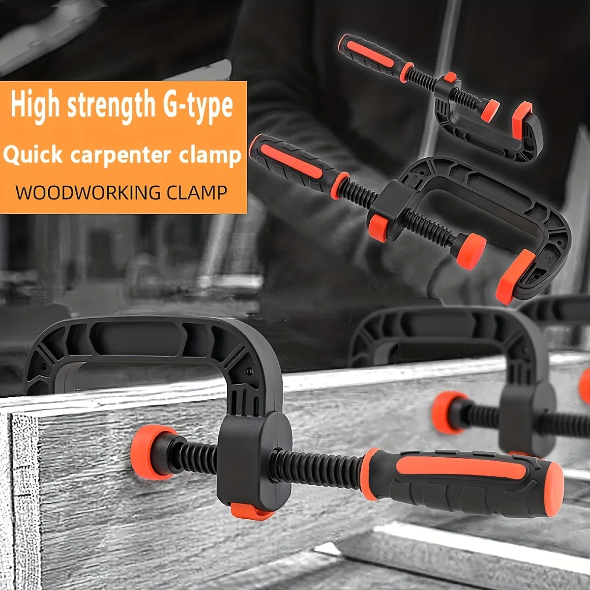 G Type Adjustable Heavy Duty Wood Clip Engineering Plastic Woodworking Carpenter C Clamp Jig Fixture Strong Fast Grip Hand Tools