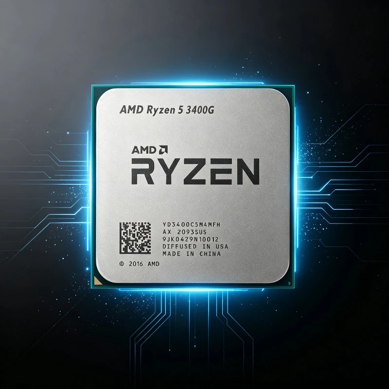 AMD Ryzen 5 3400G R5 3400G AM4 Socket Desktop CPU 4 Core 8 Thread 3.7GHz 4.2GHz Boost 4MB L2 8MB Without Cooler