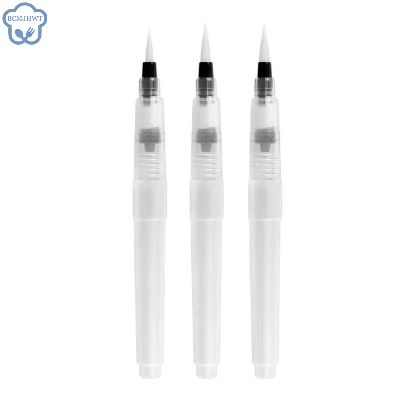 1/3PCS Coloring Water Pen for Watercolor Cake Decorating Tools Water Brush Painting Pen Fondant Cake Pen Decor Sugarcraft DIY