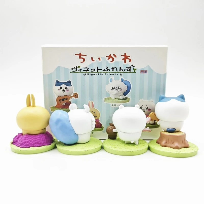Cartoon Chiikawa Usagi & hachiware Rakko Anime Figure Collectible Desktop Model Ornaments Decoration Toy Children Birthday Gift