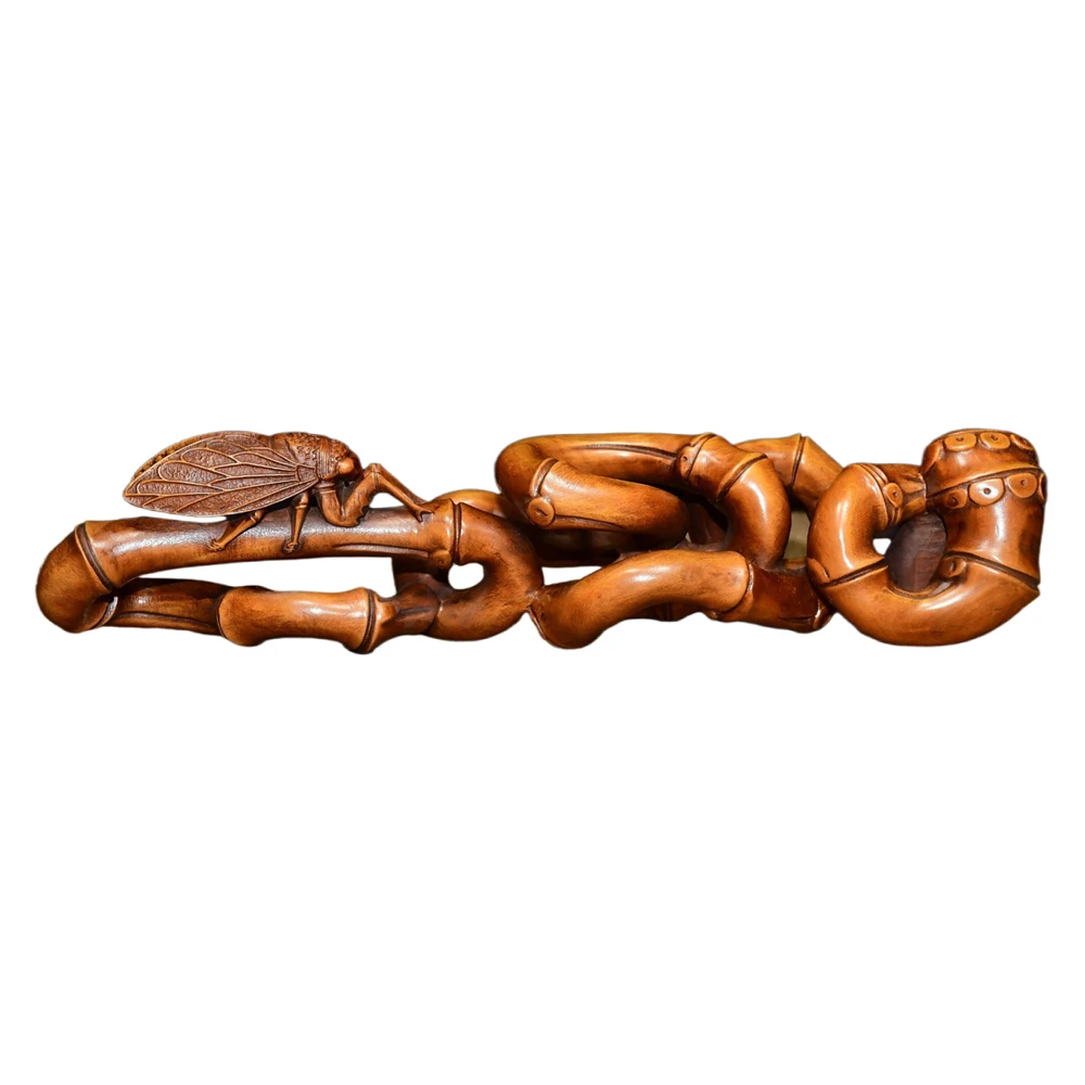 Jeu en bois Vintage bambou sculpté cigale intégrité résilience grâce clarté progrès ornement maison paix