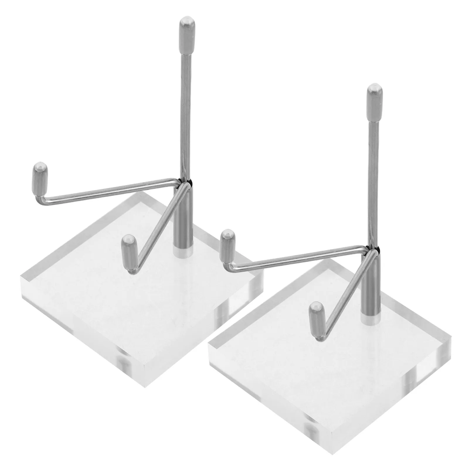 Crystal Display Stand 2 Piece Adjustable Metal Easel Heavy Duty Rock Mineral Specimen Holder Shelf