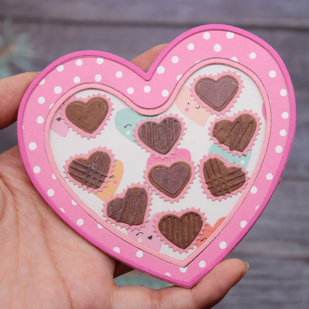 KSCRAFT Box of Chocolates Metal Cutting Dies Stencils for DIY Scrapbooking Decorative Embossing DIY Paper Cards