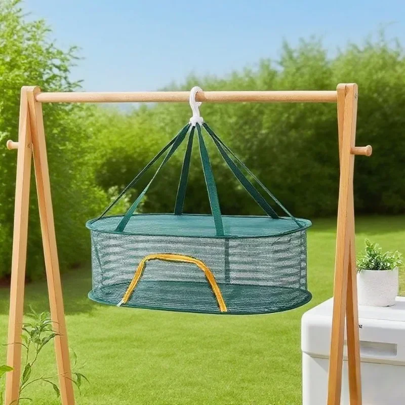 Multi Functional Drying Nets Multi Layer Suspended Drying Net Foldable Outdoor Insect Prevention Clothes Horse Home Sun Dry Rack